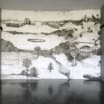 Papier peint représentant un paysage, réalisé pour Micro Onde
